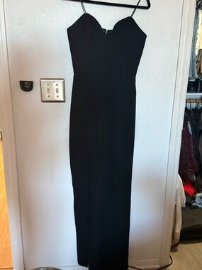 Amanda Uprichard Black Strapless Sweetheart Maxi Dress